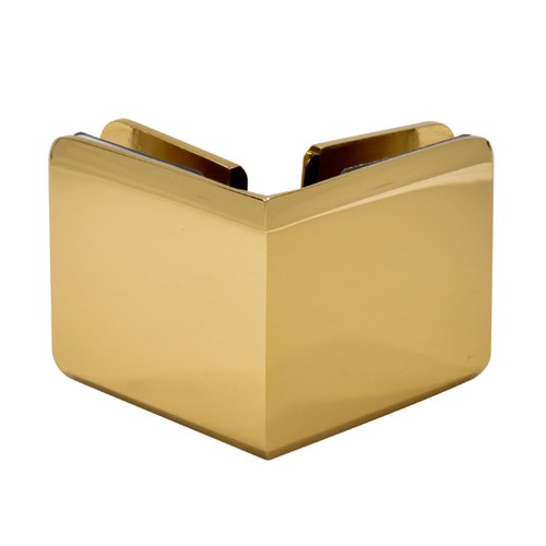 CRL BGC90ULBR Beveled Unlacquered Brass 90 Glass-to-Glass Clamp