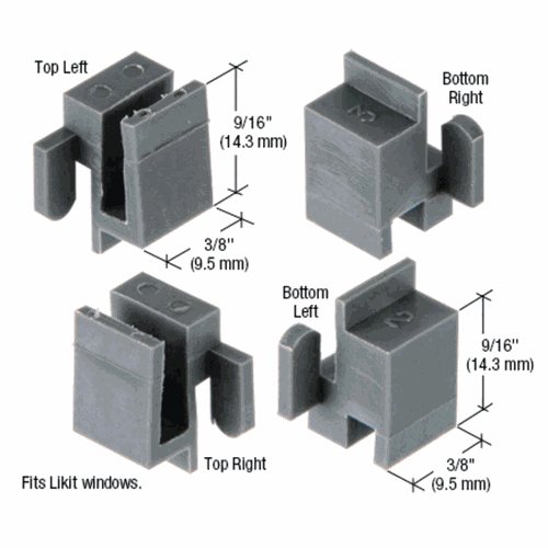 CRL G3078 Likit Sliding Window Corner Guide Set