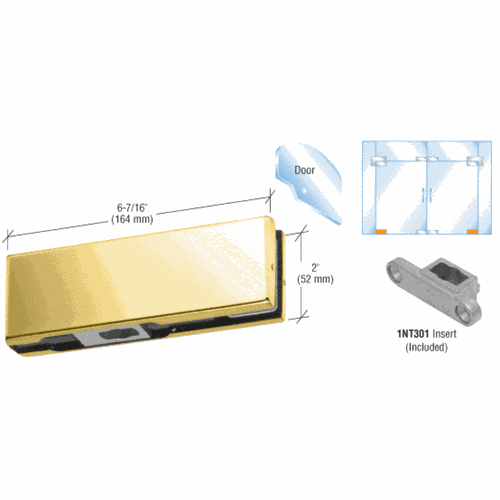 CRL PH11CBR Brass Bottom Door Patch with 1NT301 Insert