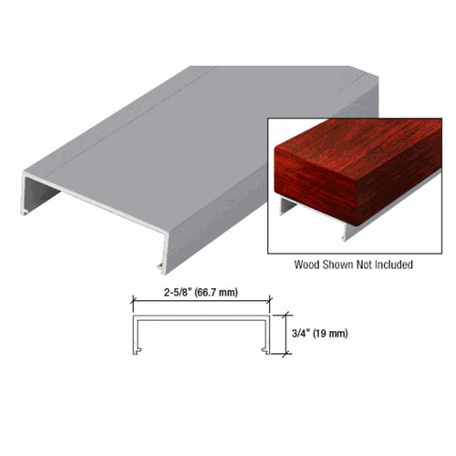 CRL WD241S Silver Metallic Wood Top Rail, 241