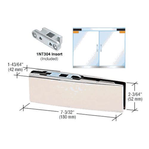 CRL CPF20BPS Polished Stainless Curved Top Door Patch Fitting with 1NT304 Insert