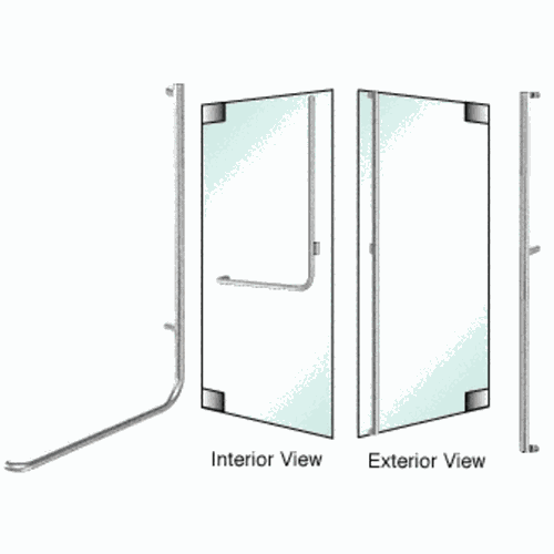 CRL 3H100F3GBS Blumcraft Brushed Stainless Right Hand Reverse Glass Mount 'F' Dummy Handle