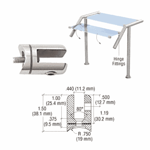 CRL SA61PS Polished Stainless Steel Swivel Hinge for Glass Fittings