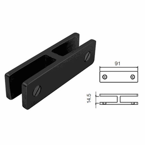 CRL GBC180MBL Matt Black 180 Glass Bracing Clamp