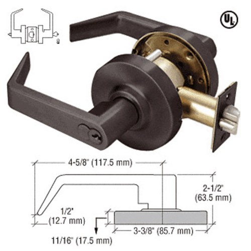 CRL D62ENT0RB Oil Rubbed Bronze Heavy-Duty Grade 1 Lever Lockset - 7-Pin SFIC