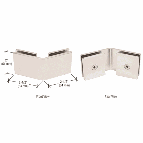 CRL SGC135PN Polished Nickel 135 Square Glass-to-Glass Clamp