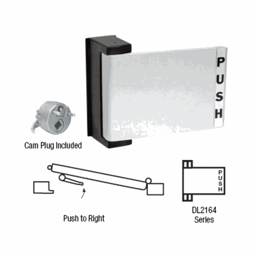 CRL DL2164A Aluminum Universal Push-Pull Paddle Handle - Right Push Instruction