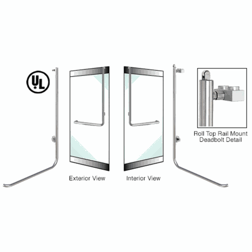 CRL DBR100D4R1PS Blumcraft Polished Stainless Left Hand Reverse Roll Top Rail Deadbolt Handle