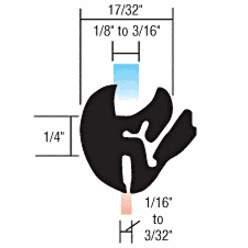 CRL 10252 Self-Sealing Weatherstrip for 1/8