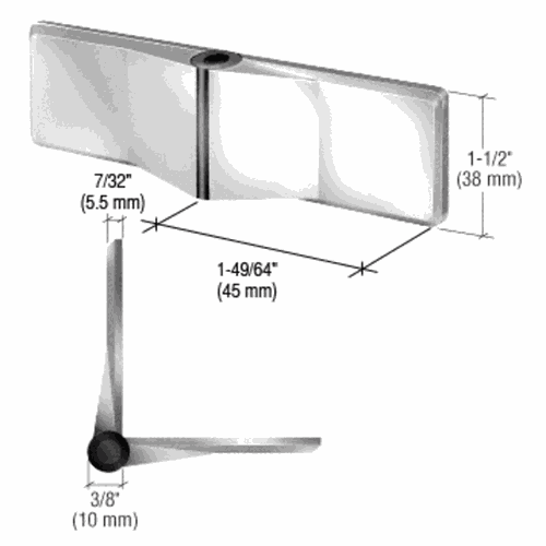 CRL UVHG1PS Polished Stainless UV Bonded Glass-to-Glass Hinge