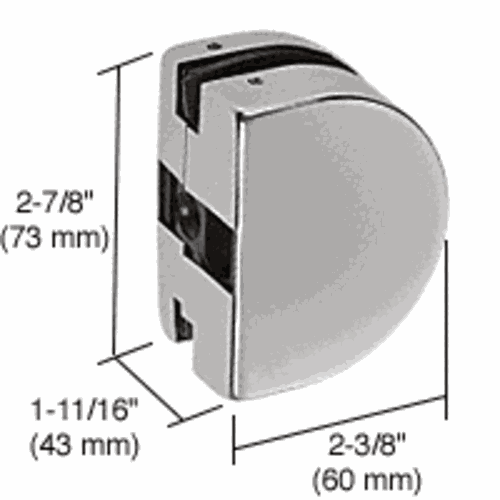 CRL PTH26BS Brushed Stainless PTH Series Glass Patch Lock Keeper