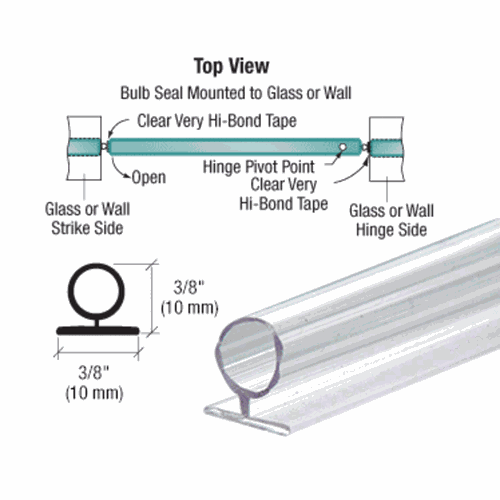 CRL SDLB Translucent Vinyl Bulb Seal, 3/8