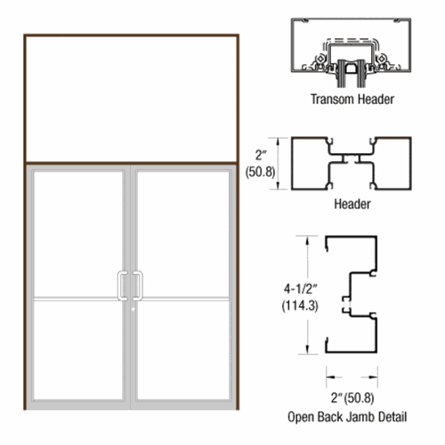 CRL 1B92422 U.S. Aluminum Dark Bronze/Black Anodized IT451 Open Back Butt Hinge Frame 2FT