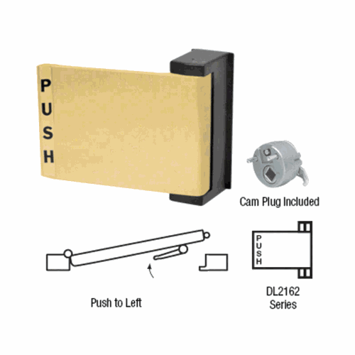 CRL DL2162BR Brass Universal Push-Pull Paddle Handle - Left Push Instruction