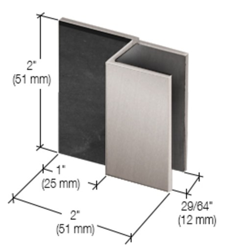 CRL DSSQ1BN Brushed Nickel Square Frameless Shower Door Stop