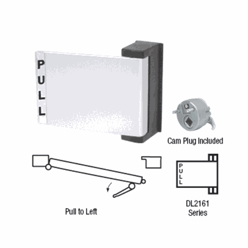 CRL DL2161SC Satin Chrome Universal Push-Pull Paddle Handle - Left Pull