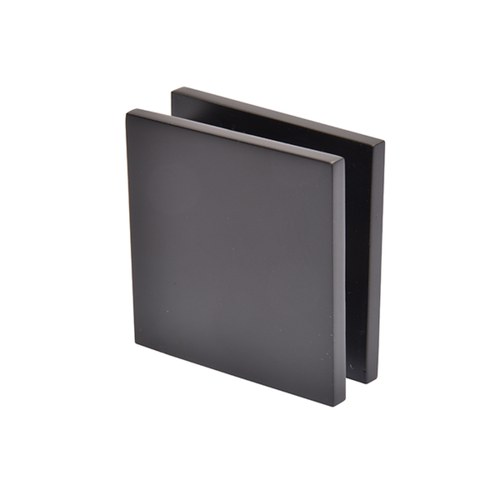 CRL SGCU1MBL Matte Black Square Notch-in-Glass Fixed Panel U-Clamp