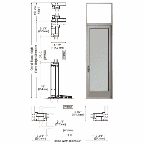 CRL PNA91511L0 U.S. Aluminum Clear Anodized Series 925 Left Swing Out Patio Door Hinge