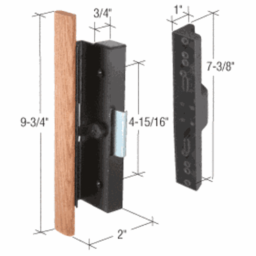 CRL C1126 Clamp-Style Surface Mount Handle, Wood/Black, 4-15/16