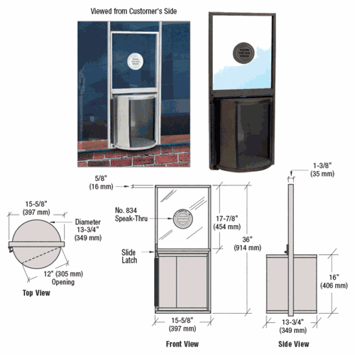 CRL RS201DU Duranodic Bronze Anodized Rotating Service Window