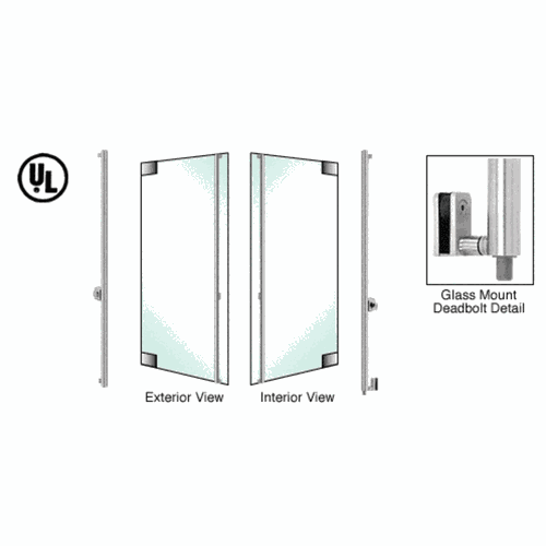 CRL DB131F4G1PS Blumcraft Polished Stainless Left Hand Reverse Glass Mount Keyed Deadbolt Handle