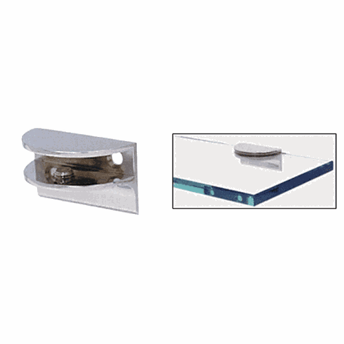 CRL EH124 Chrome Rounded Shower Shelf Clamp with Support Leg