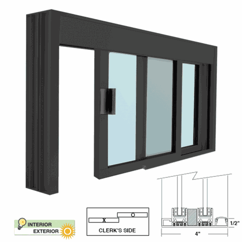 CRL DW4836X0GDU Duranodic Bronze Manual DW Deluxe Service Window with Half-Track