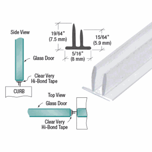 CRL SDTDFT2 Translucent Vinyl Double Fin Seal 5/16