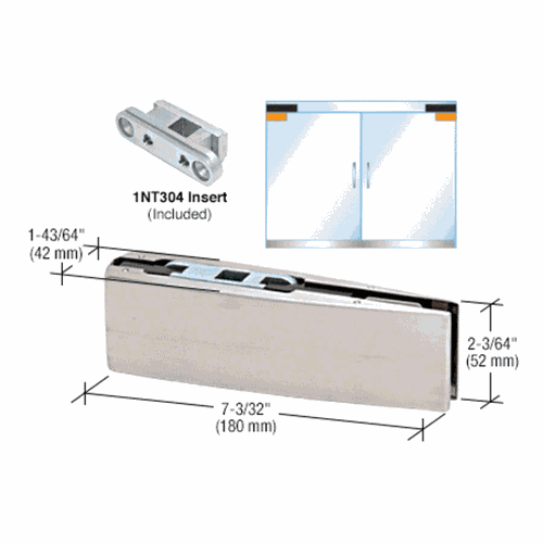 CRL CPF20BBS Brushed Stainless Curved Top Door Patch Fitting with 1NT304 Insert
