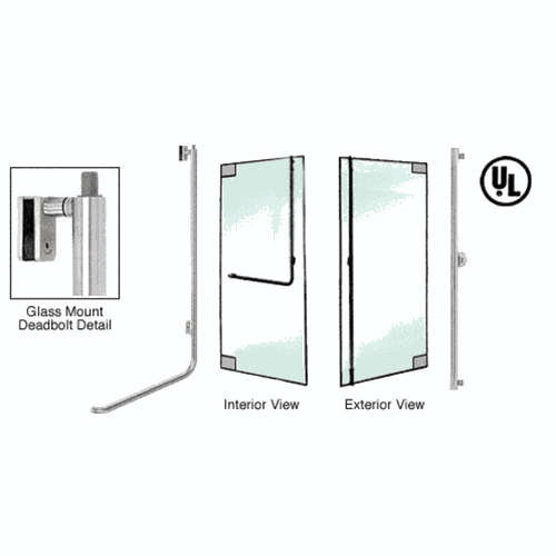 CRL DB100F3GKBS Blumcraft Brushed Stainless Right-Hand Reverse Glass Mount Keyed Deadbolt Handle