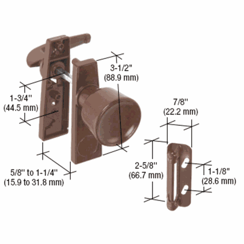CRL K5170 Chocolate Brown Tulip Knob Latch for Screen Storm Doors, 1-3/4