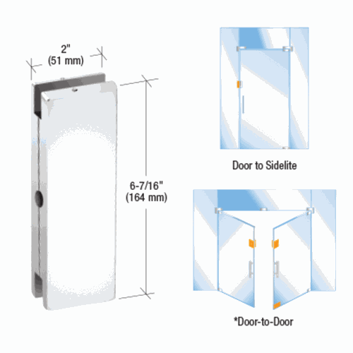 CRL AMR206PS Polished Stainless AMR Series Sidelite/Glass Door Keeper