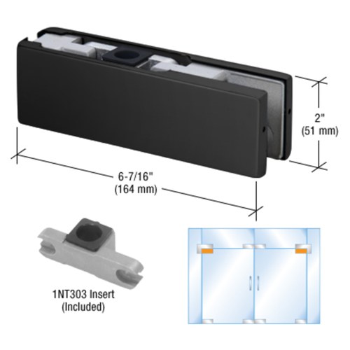 CRL PT2034MBL DORMAKABA Matte Black Top Patch Fitting with Pivot for 3/4