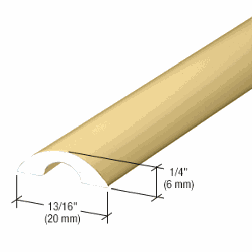 CRL SDT980BGA Brite Gold Anodized Half-Round Shower Door Threshold