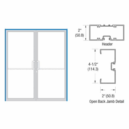 CRL 0A72422720105 U.S. Aluminum Dark Bronze/Black Anodized Transom Double Door Frame 2