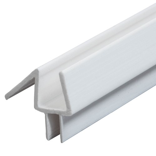 CRL P990WSW White Co-Extruded Bottom Wipe with Drip Rail for 3/8
