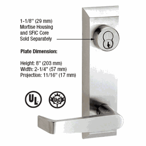 CRL 604LCBS Brushed Stainless 1600 Series Lever Trim for 1900 Rim Panic Devices