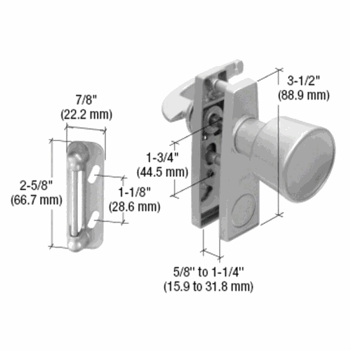 CRL K5000 Aluminum Tulip Knob Latch for Screen Storm Doors, 1-3/4