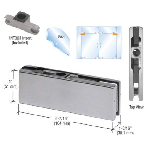 CRL PH20ABS Brushed Stainless Steel Door Patch Fitting with 1NT303 Insert