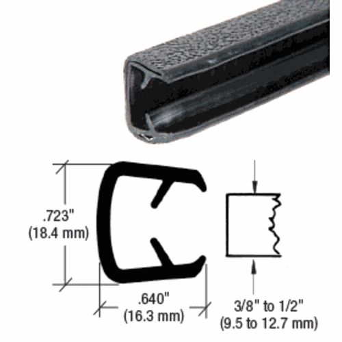 CRL 75000349 Black QuickEdge Trim for 3/8