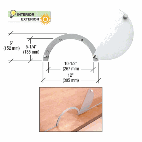 CRL 725A Satin Anodized Semicircular Ticket Window, 10.5