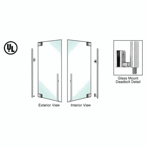 CRL DB140KS2G1BS Blumcraft Brushed Stainless Left Hand Double Acting Glass Mount Deadbolt Handle