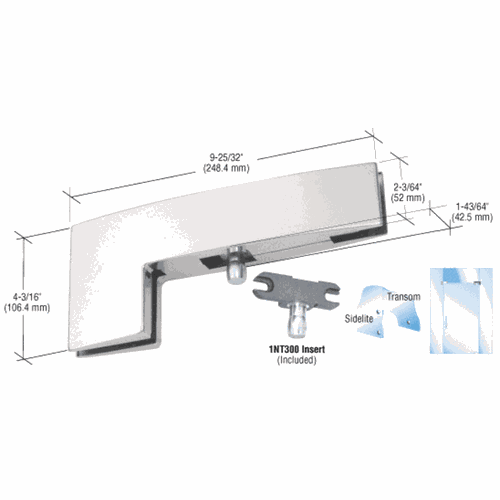 CRL CPF40BS Brushed Stainless Curved Patch Transom Sidelite Mount