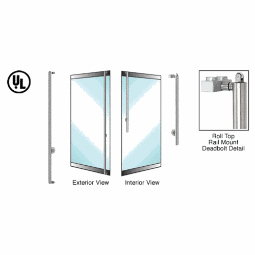 CRL DBR170F4RKBS Blumcraft Brushed Stainless Left Hand Reverse Roll Top Rail Deadbolt Handle