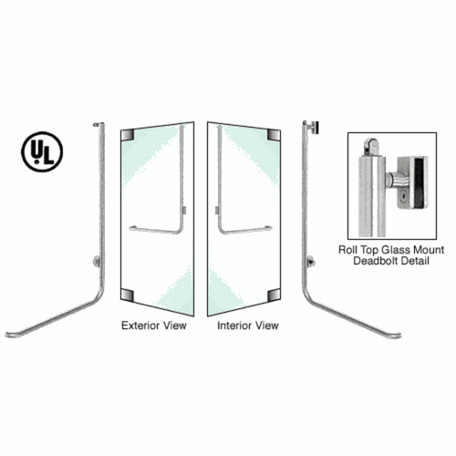 CRL DBR100D4G1BS Blumcraft Brushed Stainless Left Hand Reverse Roll Top Glass Mount Deadbolt Handle