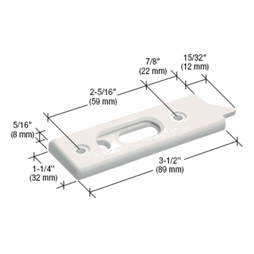 CRL F2724 White Tilt Window Latch, 2-5/16