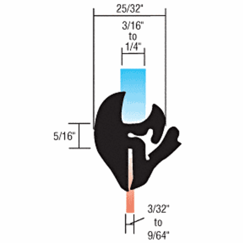 CRL AS987 Universal Self-Sealing Weatherstrip for 3/32
