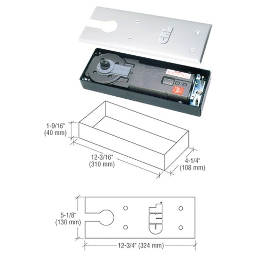 CRL 8370 Medium Duty 105 Low Profile Floor-Mounted Closer