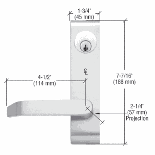 CRL 8500LV02628 Jackson 8500 Aluminum Locking Flat Lever Trim