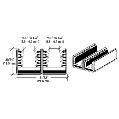 CRL Y58396 Polished Double Marine Channel, 15/16